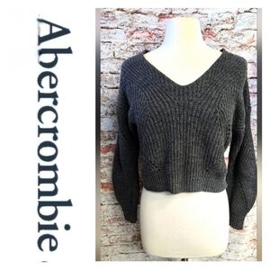 ABERCROMBIE & FITCH Cable-Knit Cropped Sweater Size XS